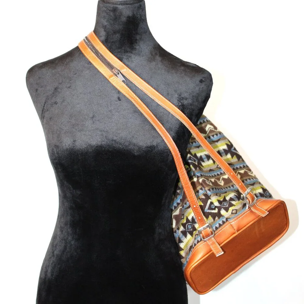 Yacon Handcrafted Wool and Faux Leather Backpack - Picture 7 of 16